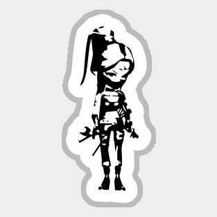 Assassin minimal silhouette white Sticker